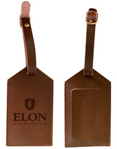Elon University Leather Luggage Tag Engraved