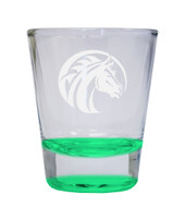 Fayetteville State University Etched Round Shot Glass 2 oz Green