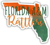 Florida A&M Rattlers Watercolor State Die Cut Decal 2-Inch