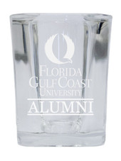Florida Gulf Coast Eagles College Alumni 2 Ounce Square Shot Glass laser etched