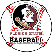 Florida State Seminoles 4-Inch Round Baseball Vinyl Decal Sticker