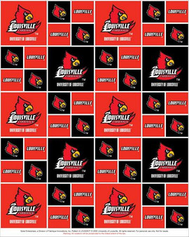  SYKEL ENTRPRISES University of Louisville Cardinals Cotton  Fabric, Red & Black - Sold by The Yard : Arts, Crafts & Sewing