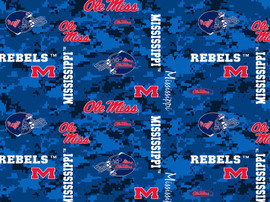 University of Mississippi-Ole Miss Rebels Fleece Blanket Fabric-Digi Camo Design-Sold By The Yard University of Mississippi-Ole Miss Rebels Fleece Blanket Fabric-Digi Camo Design-Sold By The Yard