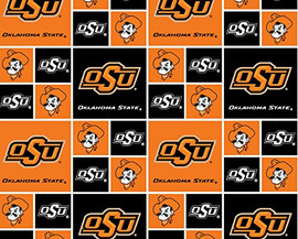 Oklahoma State University Cowboys Cotton Fabric with Geometric Print Oklahoma State University Cowboys Cotton Fabric with Geometric Print