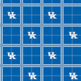 University of Kentucky Wildcats Flannel Fabric with Plaid Print University of Kentucky Wildcats Flannel Fabric with Plaid Print
