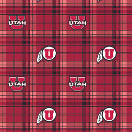 University of Miami Fleece Fabric Buffalo Plaid Design