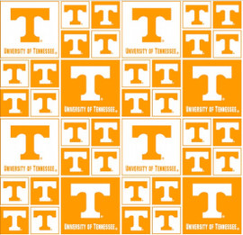 University of Tennessee Volunteers Cotton Fabric with Geometric Print University of Tennessee Volunteers Cotton Fabric with Geometric Print