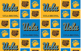 UCLA Bruins Cotton Fabric with Geometric Print UCLA Bruins Cotton Fabric with Geometric Print