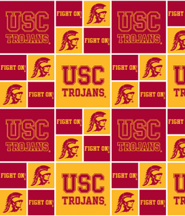 University of Southern California Trojans Cotton Fabric with Geometric Print University of Southern California Trojans Cotton Fabric with Geometric Print
