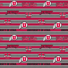 University of Utah Polo Fleece Stripe Design-Sold By the Yard University of Utah Polo Fleece Stripe Design-Sold By the Yard