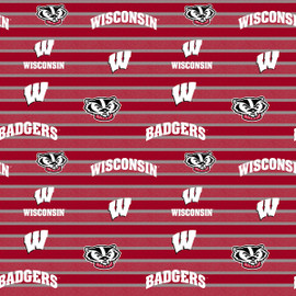 University of Wisconsin Polo Fleece Stripe Design-Sold By the Yard University of Wisconsin Polo Fleece Stripe Design-Sold By the Yard