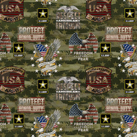 United States Army Cotton Fabric by Sykel-U.S. Army Camo Flag United States Army Cotton Fabric by Sykel-U.S. Army Camo Flag