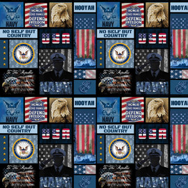 United States Navy Cotton Fabric by Sykel-U.S. Navy Camo Flag Block United States Navy Cotton Fabric by Sykel-U.S. Navy Camo Flag Block