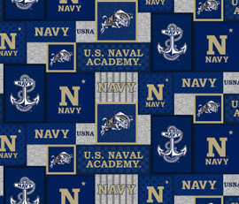 US Naval Academy Midshipmen College Patch Fleece Fabric Remanats US Naval Academy Midshipmen College Patch Fleece Fabric Remanats