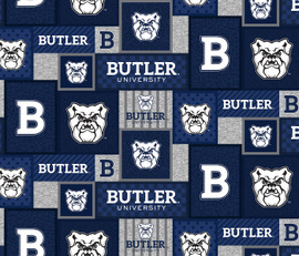 Butler University Bulldogs College Patch Fleece Fabric Remnants Butler University Bulldogs College Patch Fleece Fabric Remnants