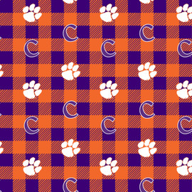Clemson University Tigers Buffalo Plaid Fleece Fabric Remnants Clemson University Tigers Buffalo Plaid Fleece Fabric Remnants