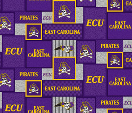 East Carolina University ECU Pirates College Patch Fleece Fabric Remnants East Carolina University ECU Pirates College Patch Fleece Fabric Remnants