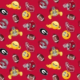 University of Georgia Bulldogs Emoji Fleece Fabric Remnants University of Georgia Bulldogs Emoji Fleece Fabric Remnants
