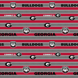 University of Georgia Bulldogs Polo Stripe Fleece Fabric Remnants University of Georgia Bulldogs Polo Stripe Fleece Fabric Remnants