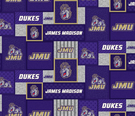James Madison University JMU Dukes College Patch Fleece Fabric Remnants