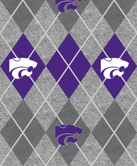 Kansas State University Wildcats Heather Argyle Fleece Fabric Remnants Kansas State University Wildcats Heather Argyle Fleece Fabric Remnants