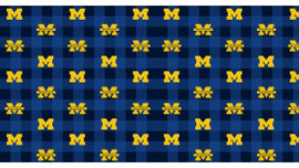 University of Michigan Wolverines Buffalo Plaid Fleece Fabric Remnants University of Michigan Wolverines Buffalo Plaid Fleece Fabric Remnants