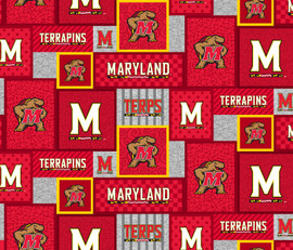 University of Maryland Terrapins College Patch Fleece Fabric Remnants University of Maryland Terrapins College Patch Fleece Fabric Remnants