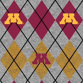University of Minnesota Golden Gophers Heather Argyle Fleece Fabric Remnants University of Minnesota Golden Gophers Heather Argyle Fleece Fabric Remnants