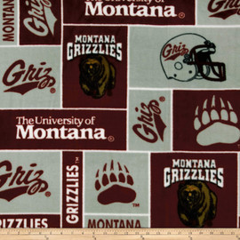 University of Montana Grizzlies Geometric Fleece Fabric Remnants University of Montana Grizzlies Geometric Fleece Fabric Remnants