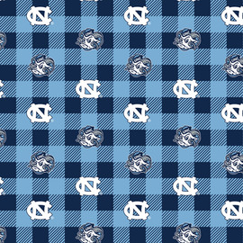 University of North Carolina UNC Tar Heels Buffalo Plaid Fleece Fabric Remnants University of North Carolina UNC Tar Heels Buffalo Plaid Fleece Fabric Remnants