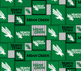 University of North Texas Mean Green College Patch Fleece Fabric Remnants University of North Texas Mean Green College Patch Fleece Fabric Remnants