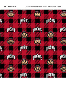 NCAA Louisville Cardinals Buffalo Plaid Fleece Fabric LOU-1190