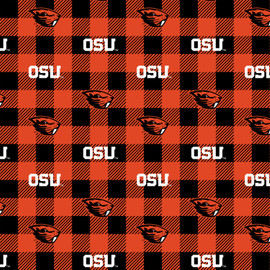Oregon State University Beavers Buffalo Plaid Fleece Fabric Remnants Oregon State University Beavers Buffalo Plaid Fleece Fabric Remnants