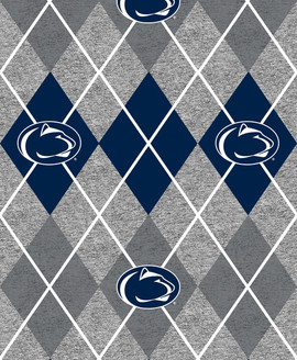 Penn State Nittany Lions Heather Argyle Fleece Fabric Remnants