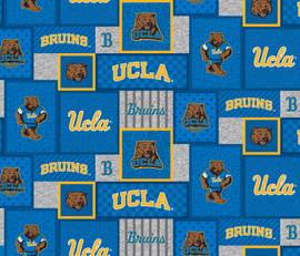 UCLA Bruins College Patch Fleece Fabric Remnants UCLA Bruins College Patch Fleece Fabric Remnants