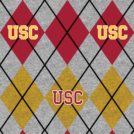 University of Southern California USC Trojans Heather Argyle Fleece Fabric Remnants University of Southern California USC Trojans Heather Argyle Fleece Fabric Remnants
