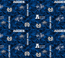 Utah State University Aggies Digi Camo Fleece Fabric Remnants Utah State University Aggies Digi Camo Fleece Fabric Remnants