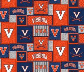 University of Virginia Cavaliers College Patch Fleece Fabric Remnants University of Virginia Cavaliers College Patch Fleece Fabric Remnants