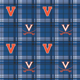 University of Virginia Cavaliers Plaid Fleece Fabric Remnants University of Virginia Cavaliers Plaid Fleece Fabric Remnants