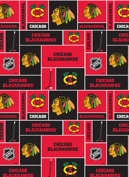 Chicago Blackhawks Geometric NHL Fleece Fabric Remnants Chicago Blackhawks Geometric NHL Fleece Fabric Remnants