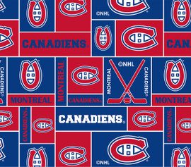 Montreal Canadiens Geometric NHL Fleece Fabric Remnants Montreal Canadiens Geometric NHL Fleece Fabric Remnants