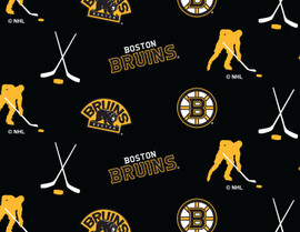Boston Bruins Classic All Over NHL Fleece Fabric Remnants Boston Bruins Classic All Over NHL Fleece Fabric Remnants
