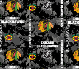 Chicago Blackhawks Digi Camo NHL Fleece Fabric Remnants Chicago Blackhawks Digi Camo NHL Fleece Fabric Remnants