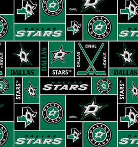Dallas Stars Geometric NHL Fleece Fabric Remnants