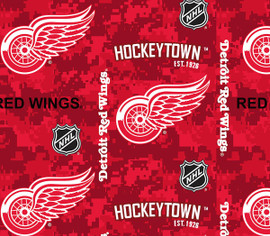 Detroit Red Wings Digi Camo NHL Fleece Fabric Remnants Detroit Red Wings Digi Camo NHL Fleece Fabric Remnants