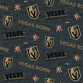 Las Vegas Golden Knights Vegas Born NHL Fleece Fabric Remnants Las Vegas Golden Knights Vegas Born NHL Fleece Fabric Remnants