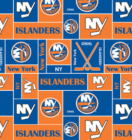 New York Islanders Geometric NHL Fleece Fabric Remnants New York Islanders Geometric NHL Fleece Fabric Remnants