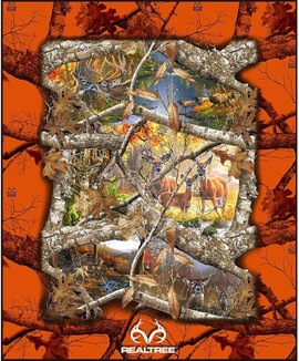 Realtree Blaze Edge Fabric Panel Cotton Quilting Panel by Sykel-36x44 Realtree Blaze Edge Fabric Panel Cotton Quilting Panel by Sykel-36x44