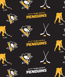 Pittsburgh Penguins Classic All Over NHL Fleece Fabric Remnants Pittsburgh Penguins Classic All Over NHL Fleece Fabric Remnants