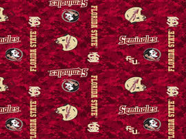 Florida State University FSU Seminoles Digi Camo Fleece Fabric Remnants Florida State University FSU Seminoles Digi Camo Fleece Fabric Remnants